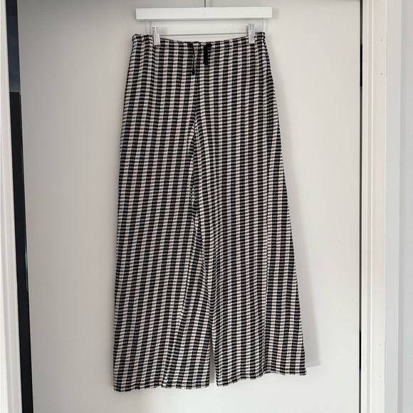 Zara Gingham Drawstring Casual Pants - Picture 1 of 6